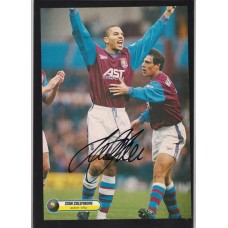 Signed picture of Stan Collymore the Aston Villa footballer.